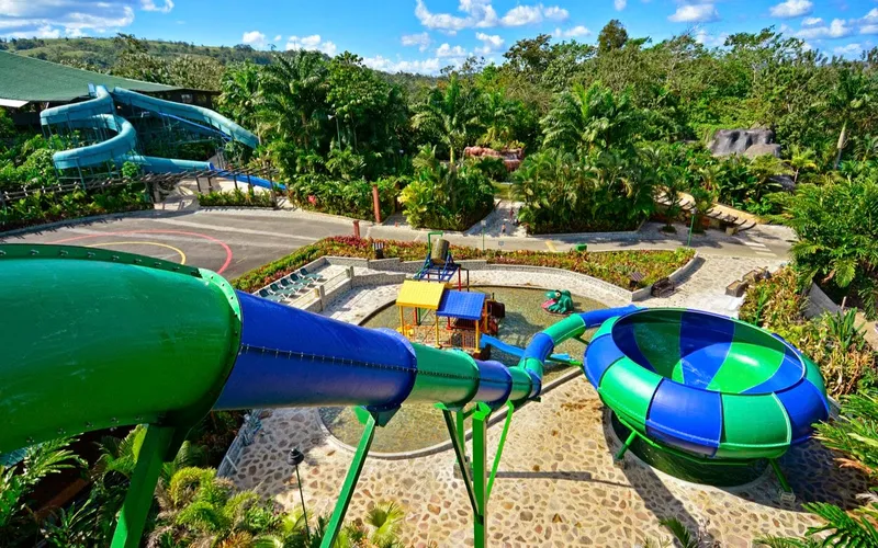 Thermal pools and waterslides at Baldi Hot Springs Resort, the La Fortuna hot springs, Costa Rica