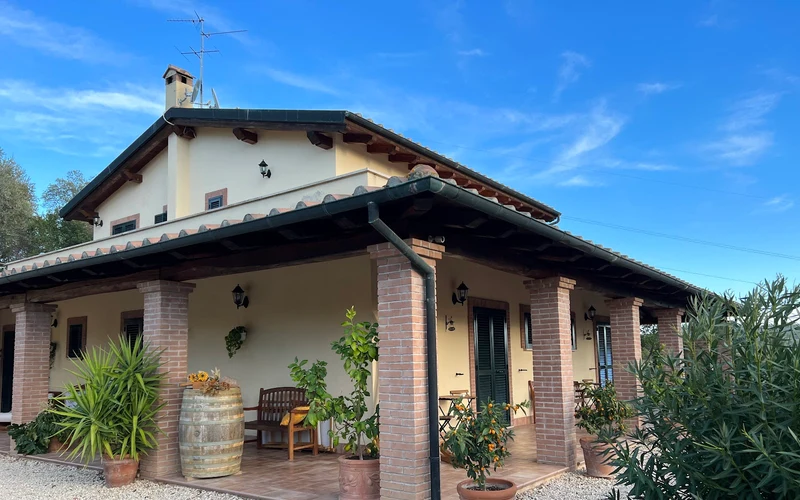 Country stone house at Casale Terre Rosse near the Saturnia hot springs and Terme di Saturnia, Tuscany