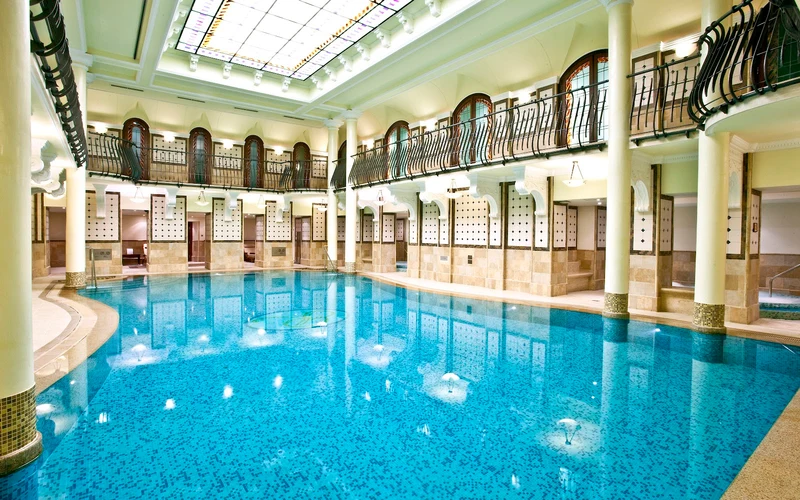 Corinthia Budapest Royal Spa pool, an 1886 bath house near the thermal baths in Budapest, Hungary
