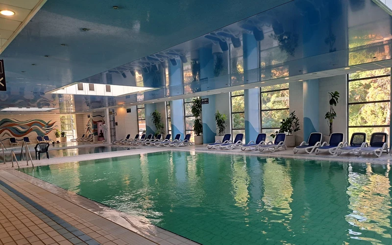 Danubius Hotel Helia spa pools on the Pest bank near the thermal baths in Budapest, Hungary