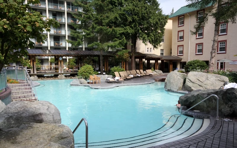 Harrison Hot Springs Resort & Spa on Esplanade Avenue, the only hotel with hot springs water in Harrison Hot Springs, British Columbia