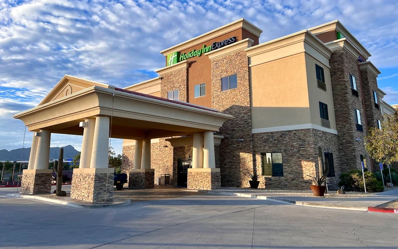 Holiday Inn Express exterior off I-25 near the Truth or Consequences hot springs district, New Mexico
