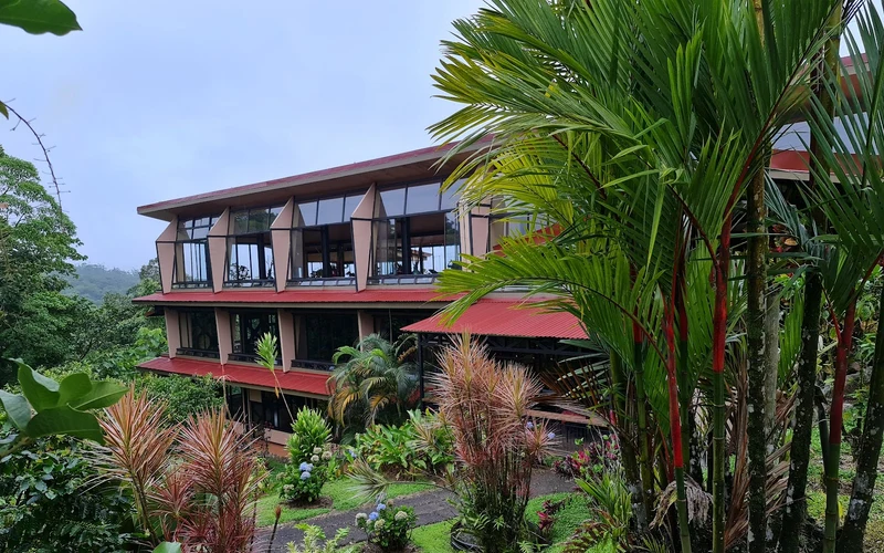Suite terrace and thermal pools with volcano views at Hotel Arenal Kioro, the Arenal hot springs, Costa Rica