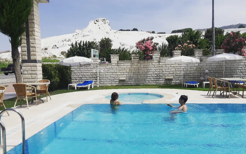 Hotel Hal-Tur in Pamukkale village, a short walk from the Pamukkale hot springs travertine gate