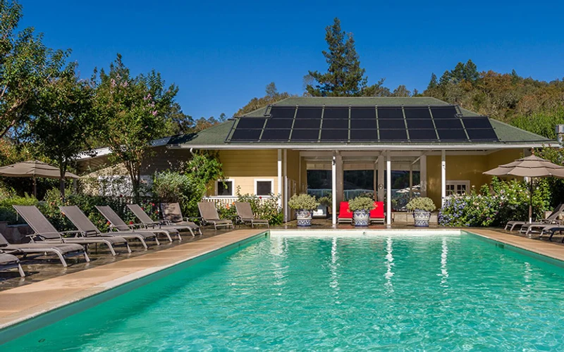 Meadowlark Country House clothing-optional mineral pool and hot tub fed by an on-site well, Calistoga hot springs hotels, California