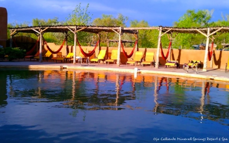 Ojo Caliente Mineral Springs Resort mineral soaking pools, the real hot springs near Santa Fe, New Mexico