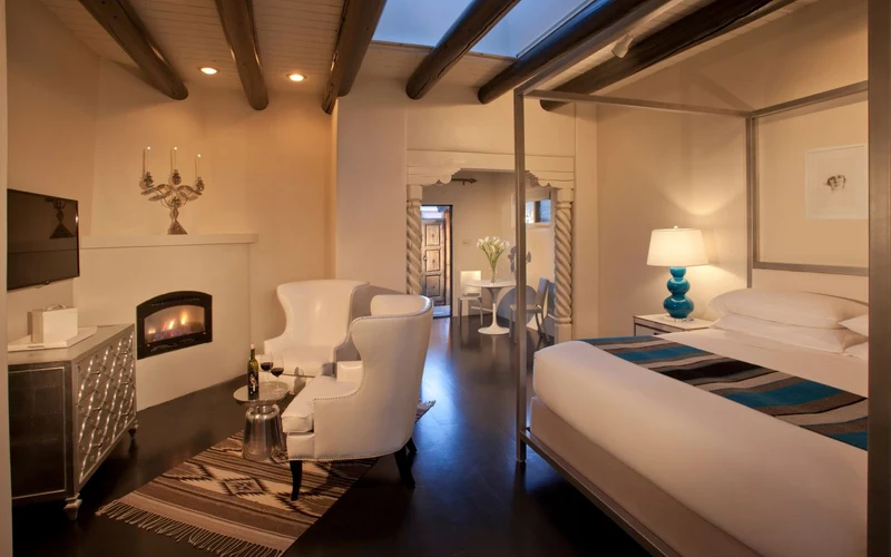 Southwestern guest room at Palacio De Marquesa near Taos Plaza, a base for the Taos hot springs in New Mexico