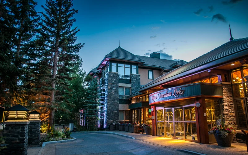 Grotto-inspired indoor pool at Royal Canadian Lodge on Banff Avenue near the Banff Upper Hot Springs, Alberta