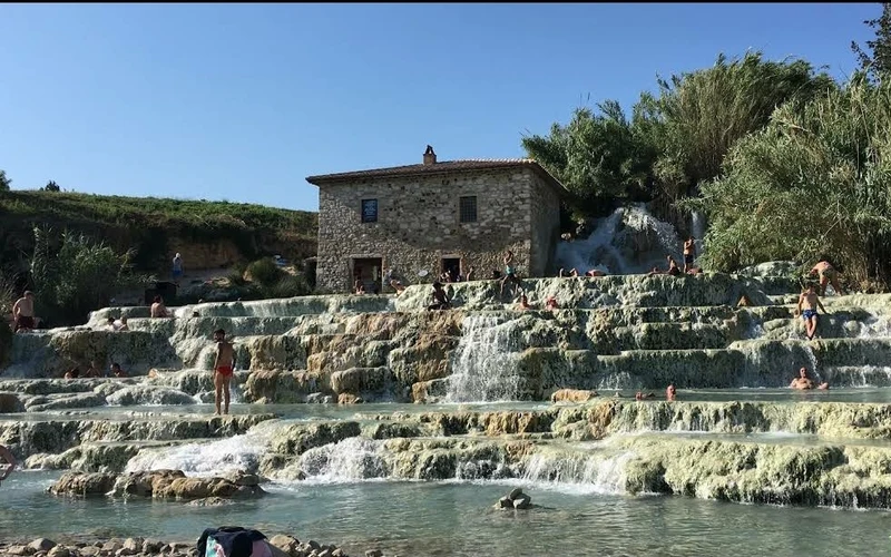 Simple guest room at Tellus Saturnia in the village, a budget base for the Saturnia hot springs in Tuscany